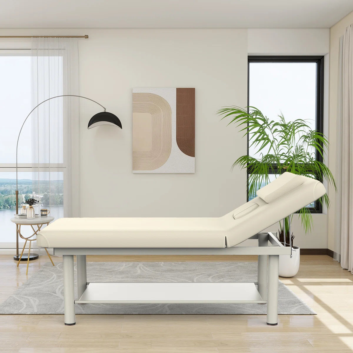 Willemien 75" Professional Massage Table Beauty Lash Facial Care Bed Tattoo Spa Bed With Metal Legs