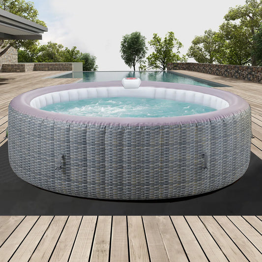 82'' Round Portable Inflatable Hot Tub W/Heating & Filters,6 Person