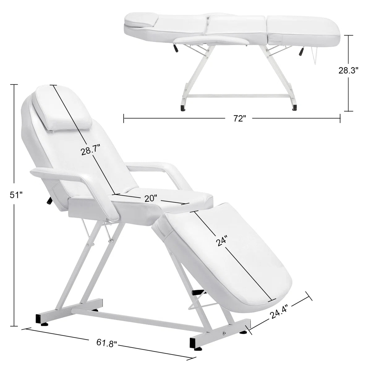 Beauty Spa Facial Salon Tattoo Adjustable Massage Bed Recliner