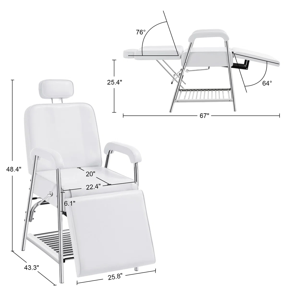 Adjustable Spa Massage Bed with Storage Shelf