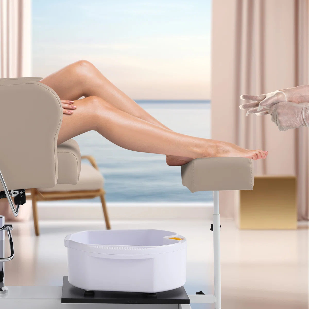 360 Degree Swivel Foot Spa Chair, Hydraulic Pedicure Chair For Massage Shop