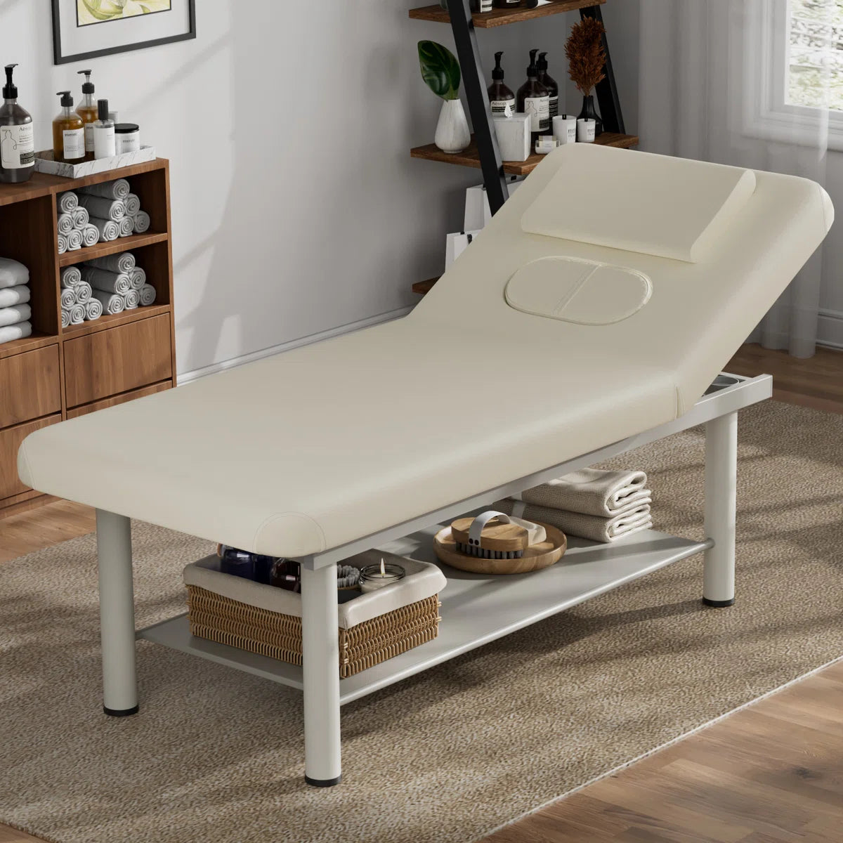 Quang Professional Massage Table Lash Bed Beauty Spa Bed with Metal Legs