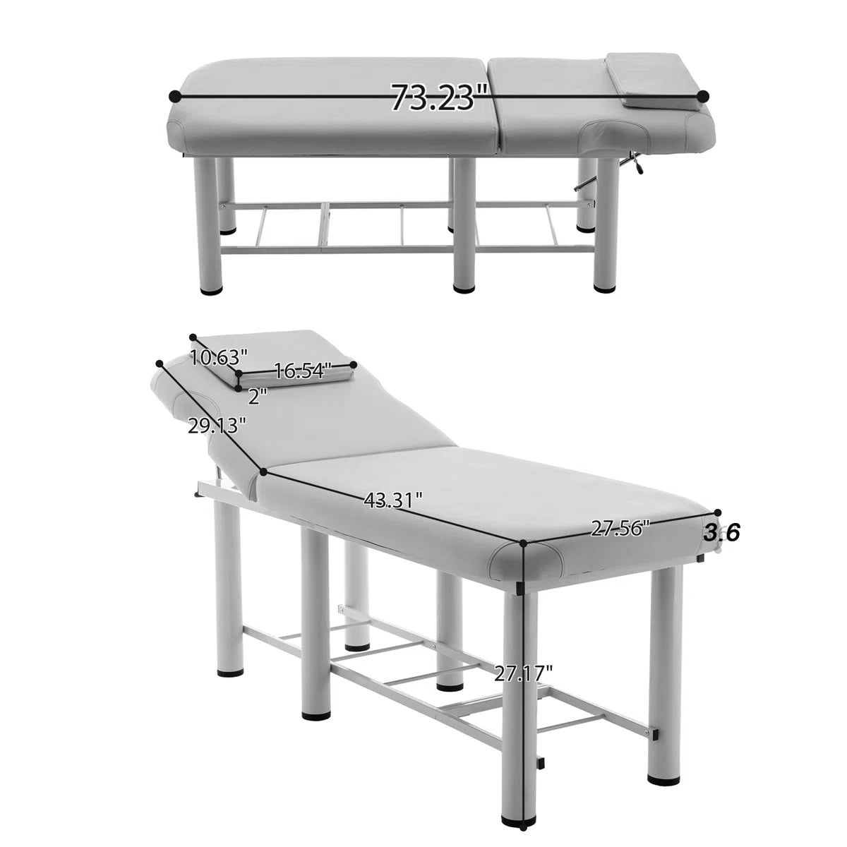 Schiff 73" Faux Leather Professional Massage Table Lash Bed Beauty Spa Bed