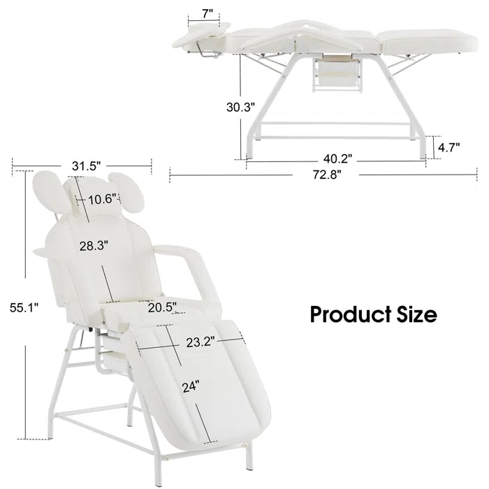 Adjustable Esthetician Reclining Massage Bed for Eyelash Extension