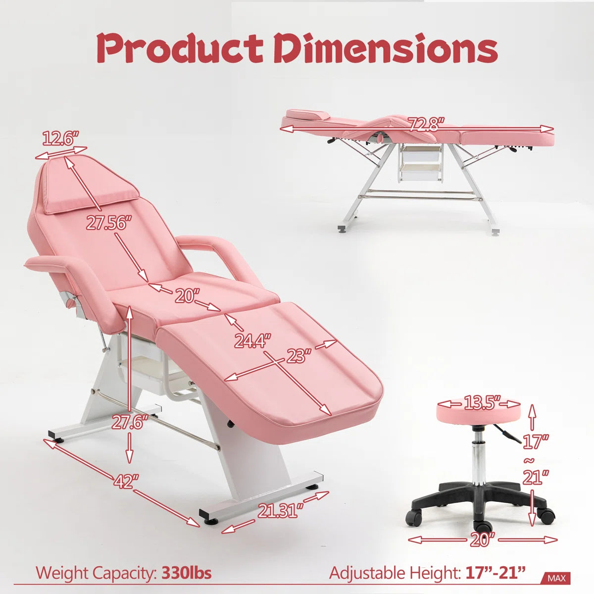 73" Professional Massage Table Lash Bed Beauty Spa Facial Salon Tattoo