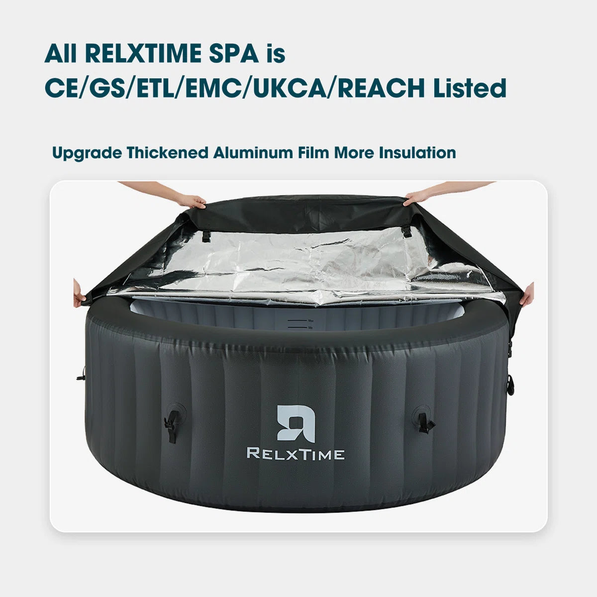 Inflatable Hot Tub 2-4 Person, Blow Up Hottub Portable Spa Square Outdoor