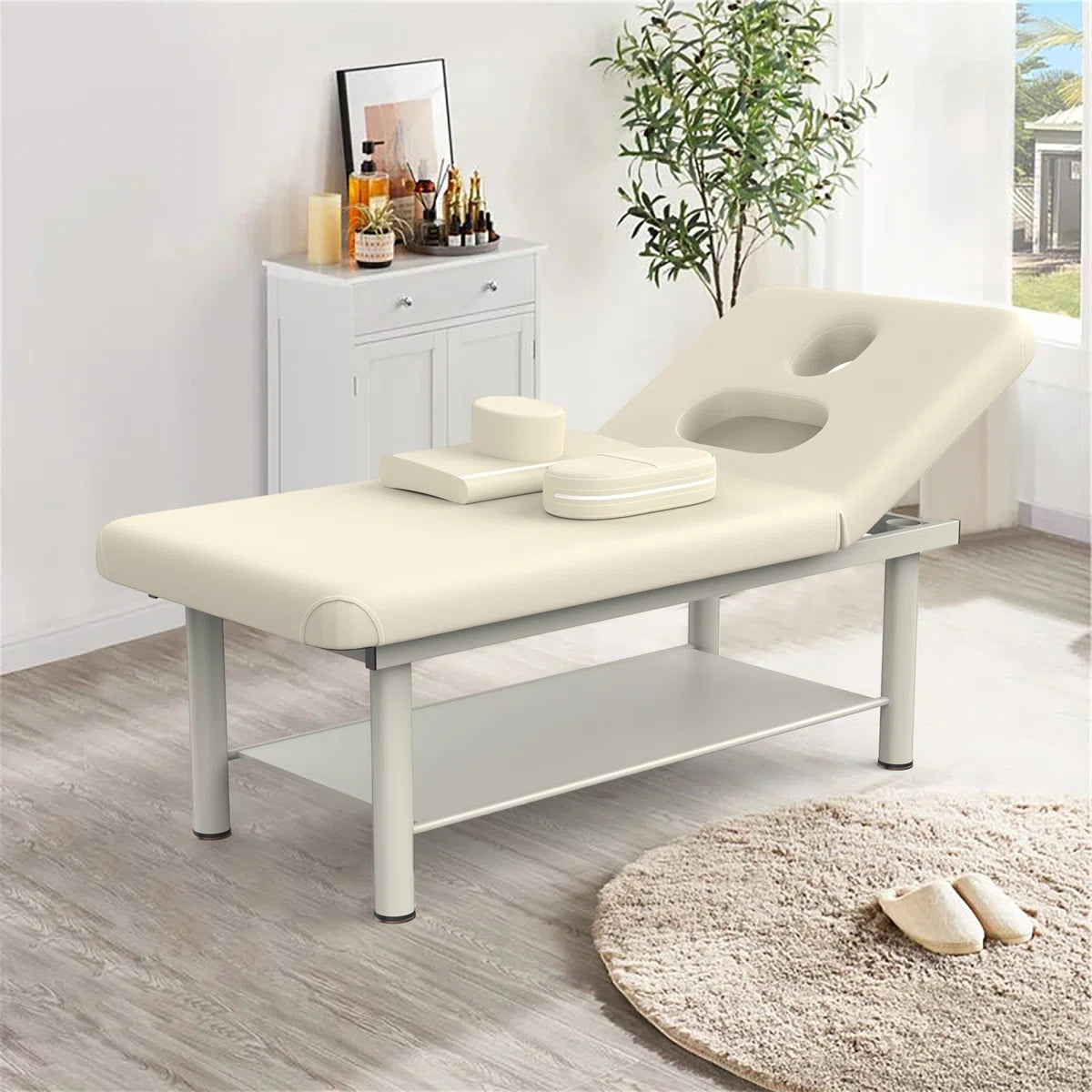 Willemien 75" Professional Massage Table Beauty Lash Facial Care Bed Tattoo Spa Bed With Metal Legs