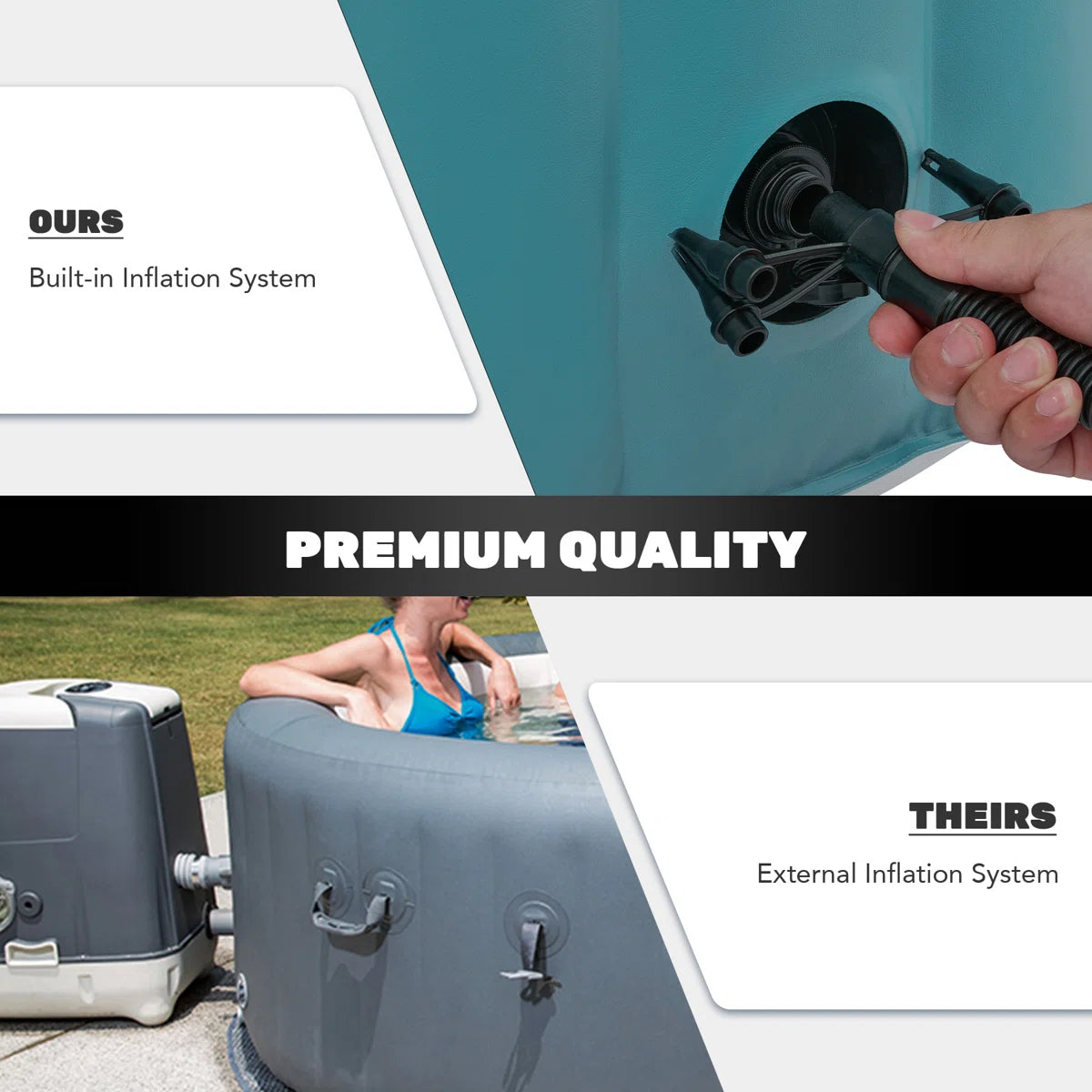 6 - Person 130 - Jet Vinyl Inflatable Hot Tub